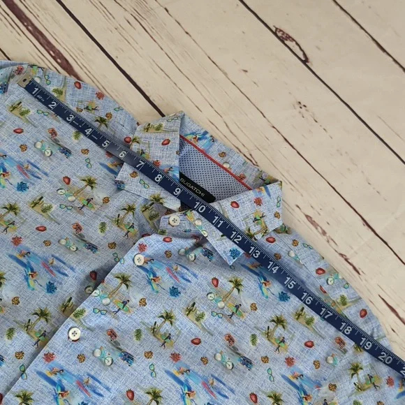 Bugatchi classic fit shirt, Kapalua short sleeves button, surfer design, med (?) - Picture 12 of 15